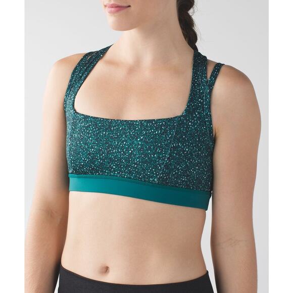 Lululemon Splendour Bra Size 6 Flashback Static Seamist Forage Teal Workout - Picture 6 of 10